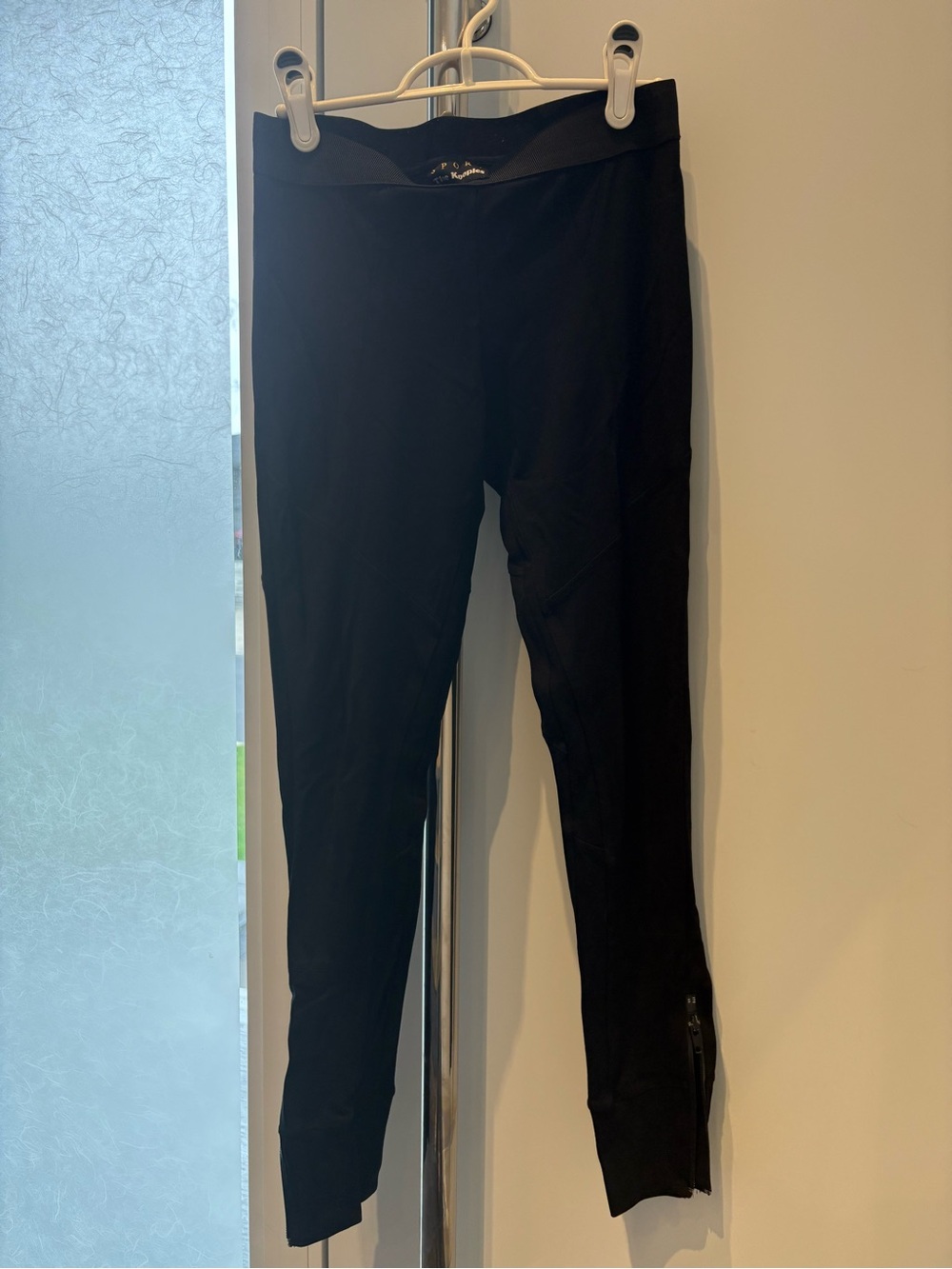 The Kooples Black womens ' Active Leggings with Ankle Zipper